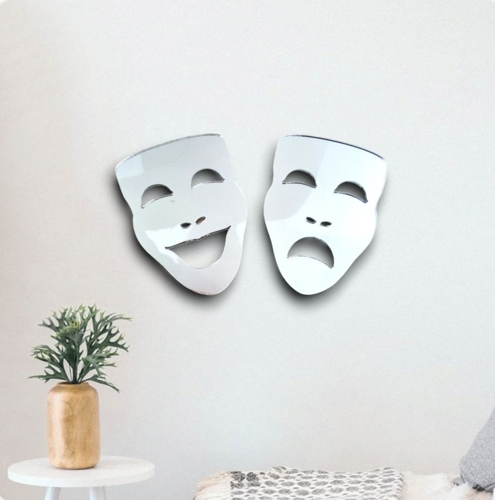 Comedy and Tragedy Masks Acrrylic Mirrors
