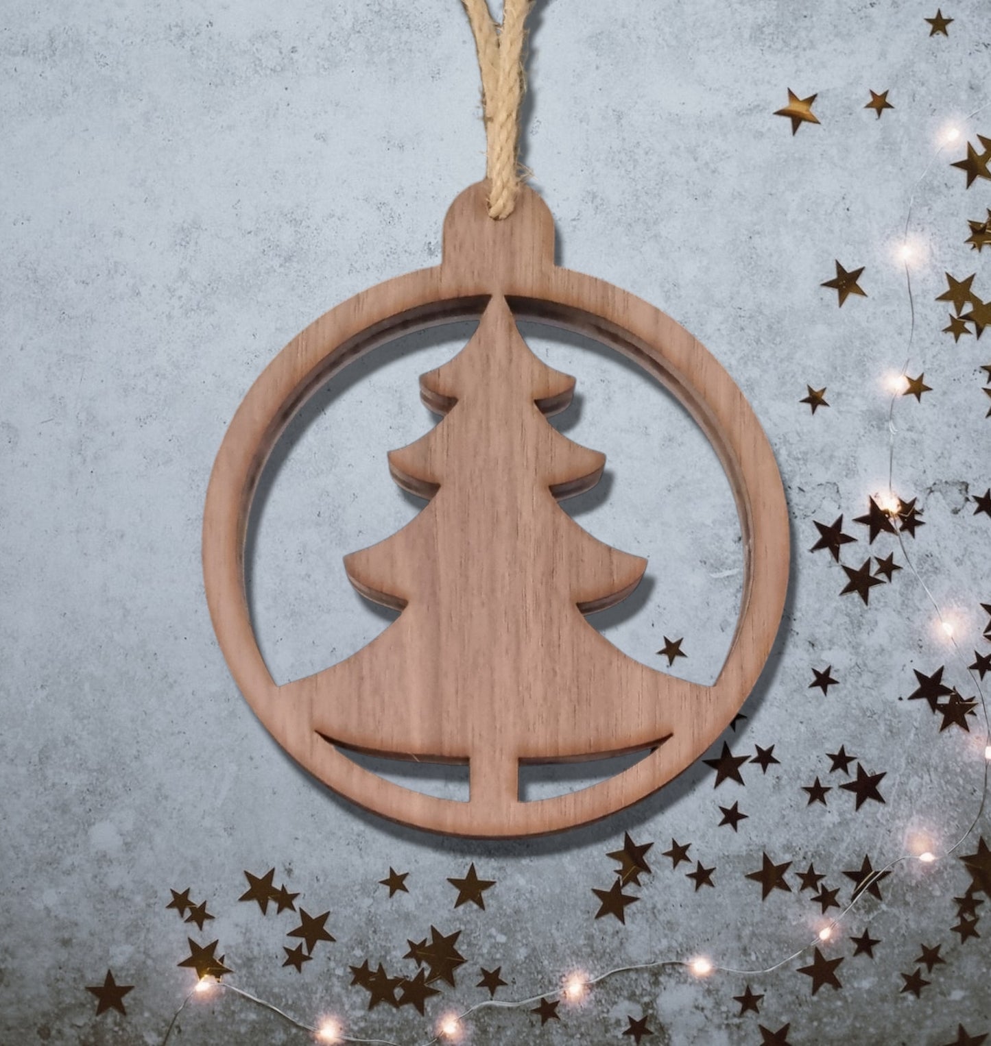 Christmas Tree Shaped Decoration - Wood and Mirror