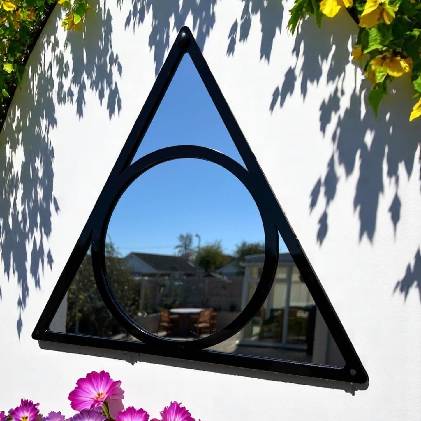 Triangle & Circle Garden Mirror