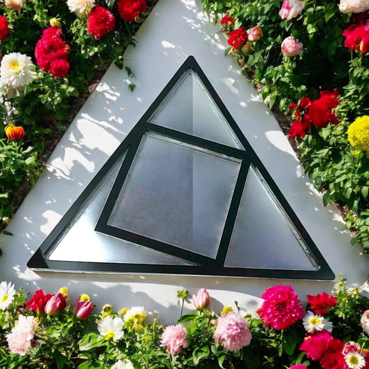 Triangle & Square Framed Garden Mirror