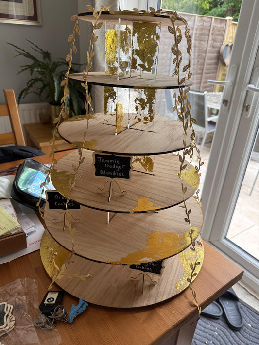 Multi Tier Wood Cake Stand: Wedding & Celebration Display