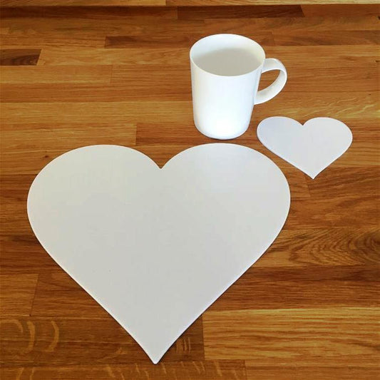 Heart Placemat and Coaster Set - Matt