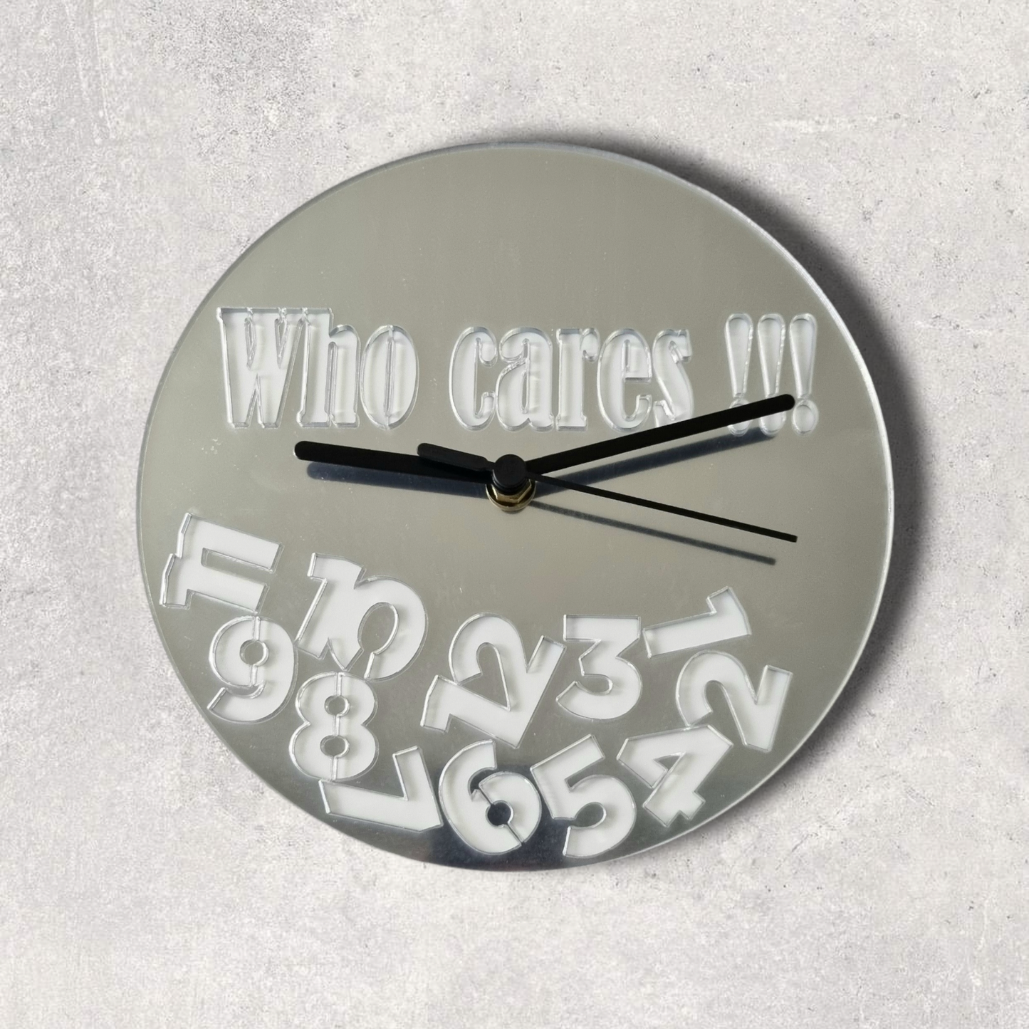 Who Cares! Round Two Colour Clock - Mirror