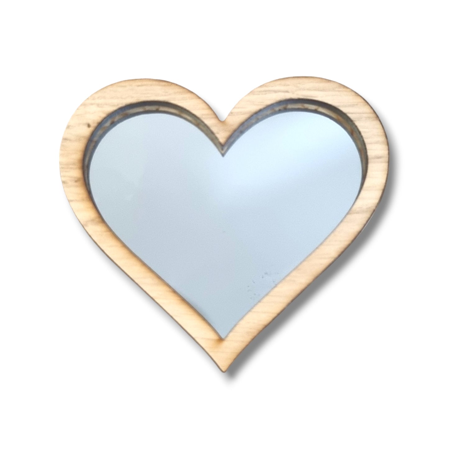 Wood Framed Heart Mirror