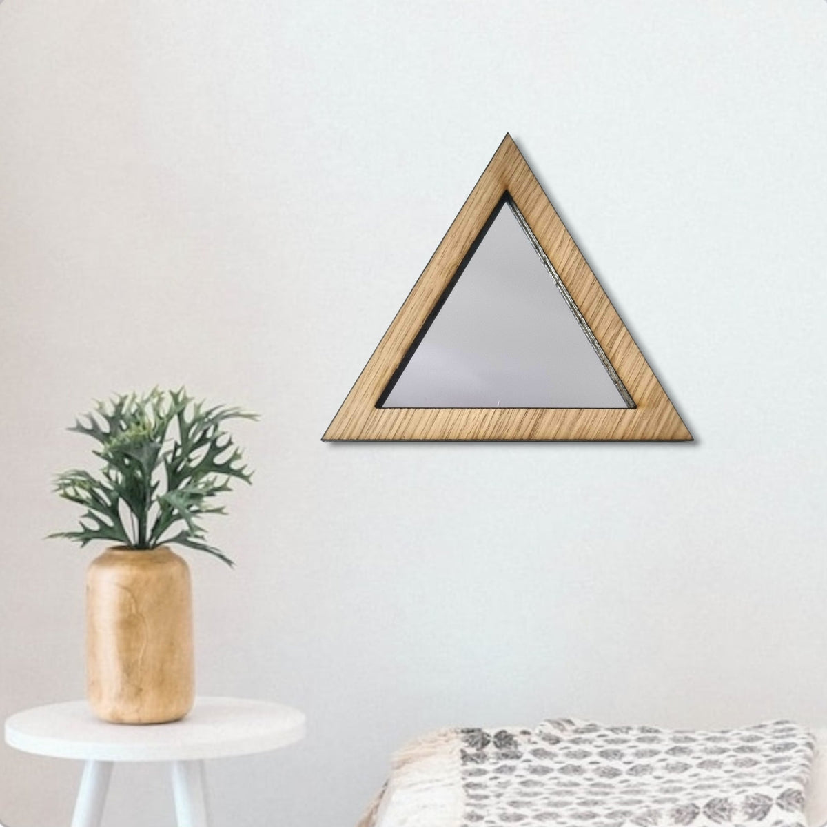 Triangular Corner Mirror Wood Framed Triangle Mirror – Servewell