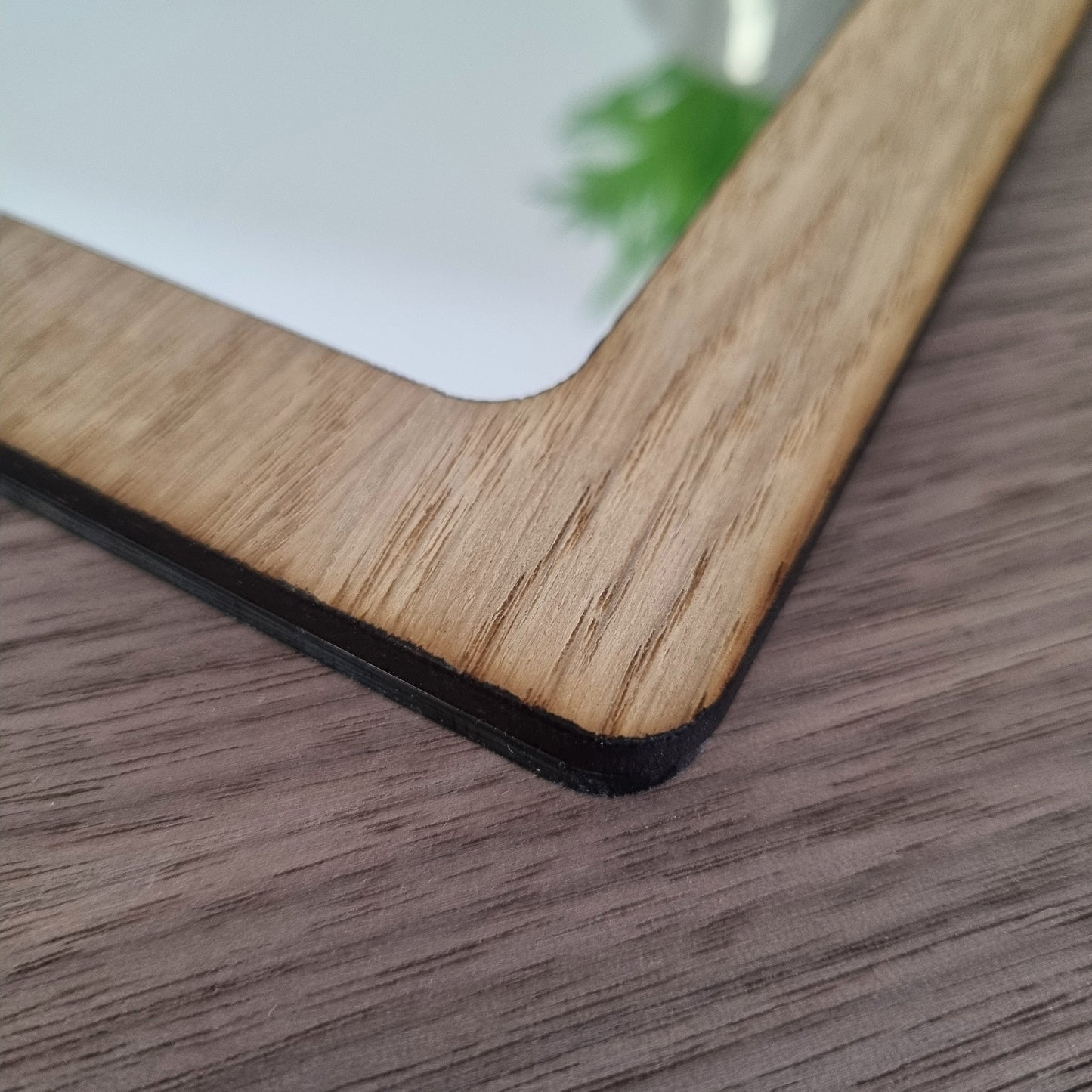 Wood Framed Keyhole Mirror