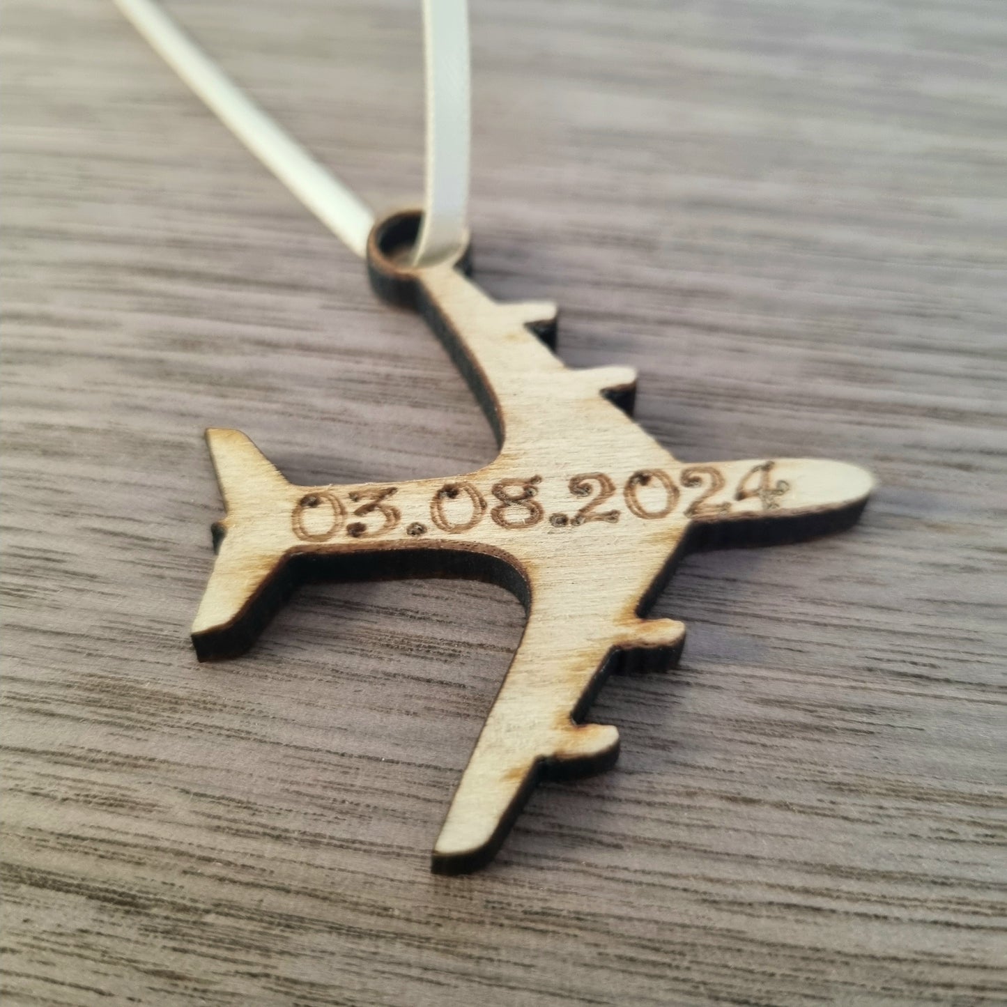 Personalised Wedding Invitation Wood Aeroplane Charms (Pack of 10)