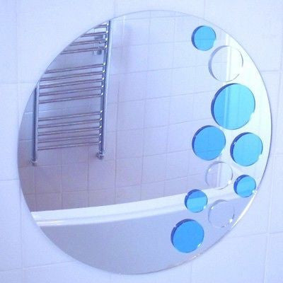 Blue & Silver Bubbles Acrylic Mirror