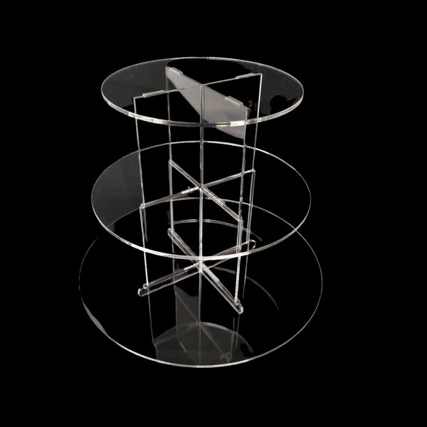 Multi Tier Acrylic Round Cake Stands for Weddings & Celebrations - Custom Sizes heights and Colours