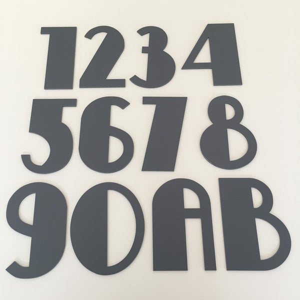 Rectangular Number House Sign - Graphite & White Matt Finish
