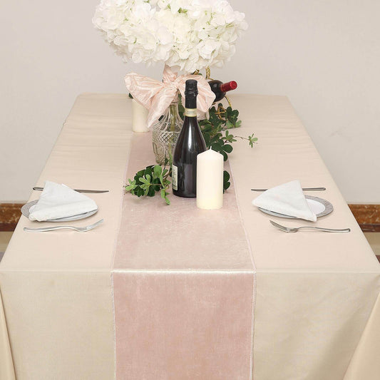 Rose Gold Blush Premium Velvet Satin Table Runner