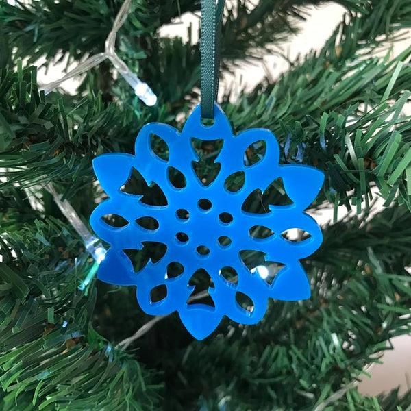 Fluffy Snowflake Christmas Tree Decorations
