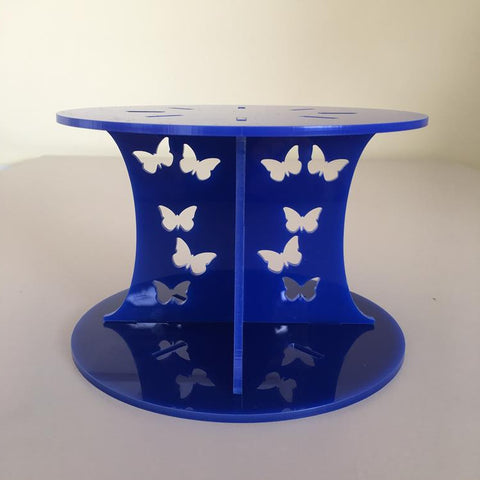 Butterfly Design Round Wedding/Party Cake Separator - Blue