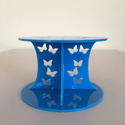 Butterfly Design Round Wedding/Party Cake Separator - Bright Blue
