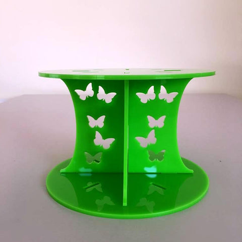 Butterfly Design Round Wedding/Party Cake Separator - Lime Green