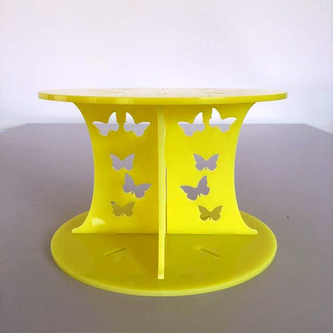 Butterfly Design Round Wedding/Party Cake Separator - Yellow
