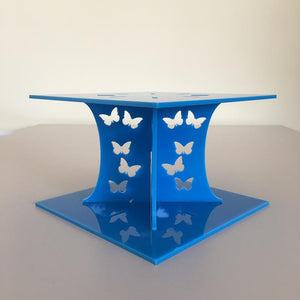 Butterfly Square Wedding/Party Cake Separator - Bright Blue