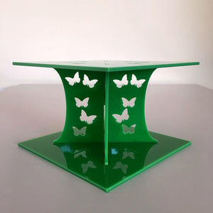 Butterfly Square Wedding/Party Cake Separator - Bright Green