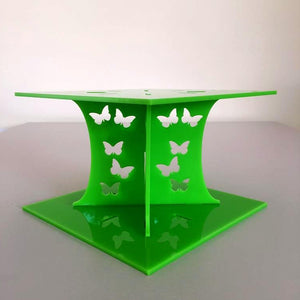 Butterfly Square Wedding/Party Cake Separator - Lime Green