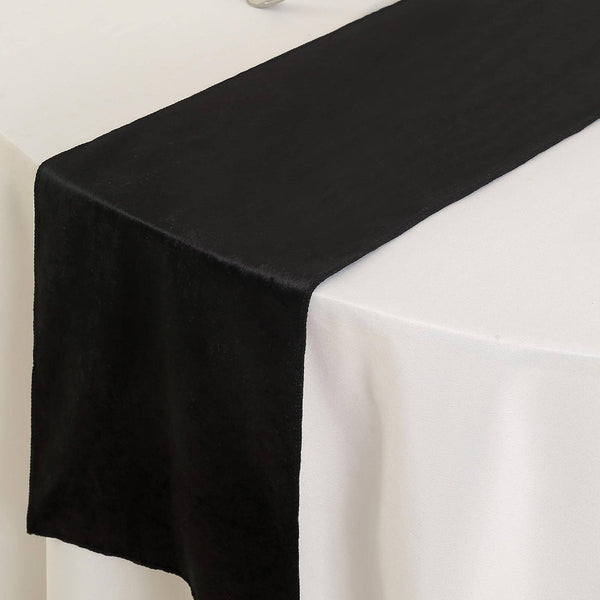 Black Premium Velvet Satin Table Runner