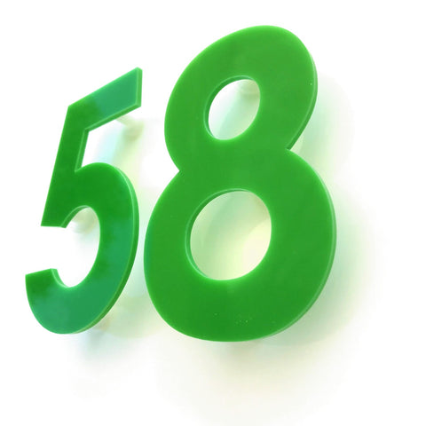 Bright Green, Floating Finish, House Numbers - Century Gothic