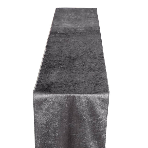 Charcoal Grey Premium Velvet Satin Table Runner