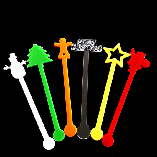 Christmas Drink Stirrers. Set of 6