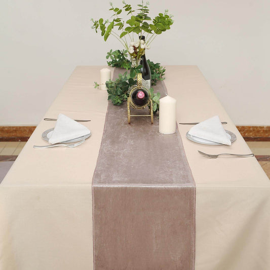 Dusty Rose Premium Velvet Satin Table Runner