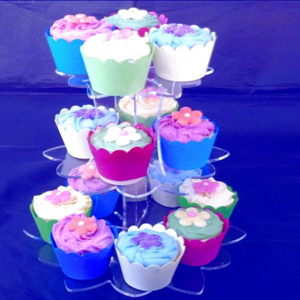 Three Tier Flower Shaped Cake Stand