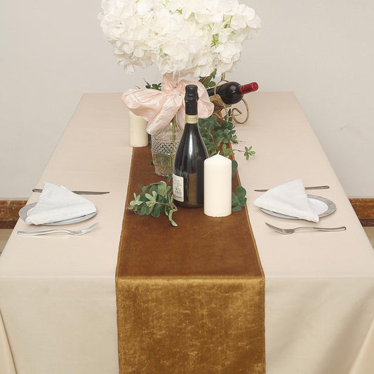 Gold Premium Velvet Satin Table Runner