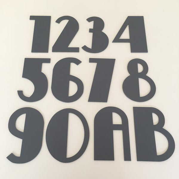 Oval House Number & Street Name Sign - Light Grey & Graphite Matt Finish