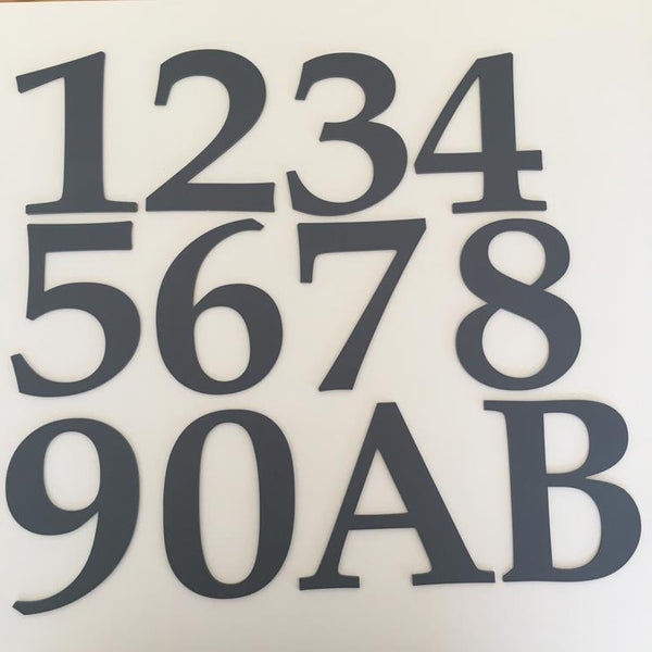 Oval House Number Sign - Light Grey & Graphite Matt Finish