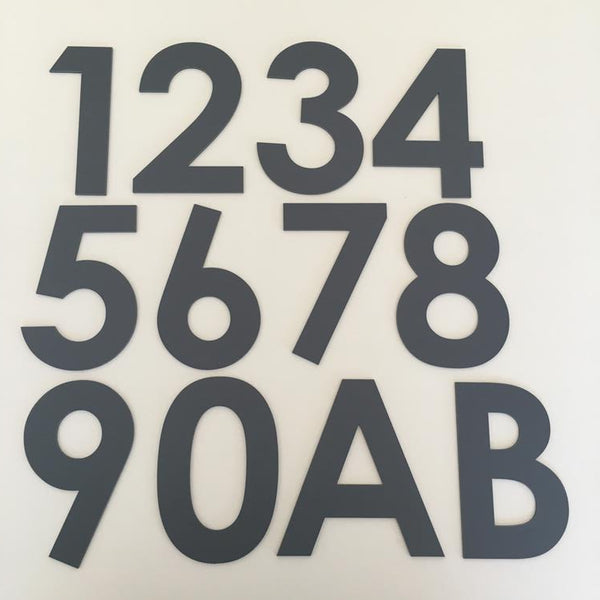 Cat House Number Sign - Graphite & White Matt Finish