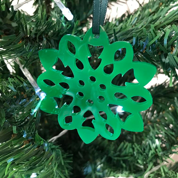 Fluffy Snowflake Christmas Tree Decorations