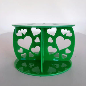 Heart Design Round Wedding/Party Cake Separator - Bright Green