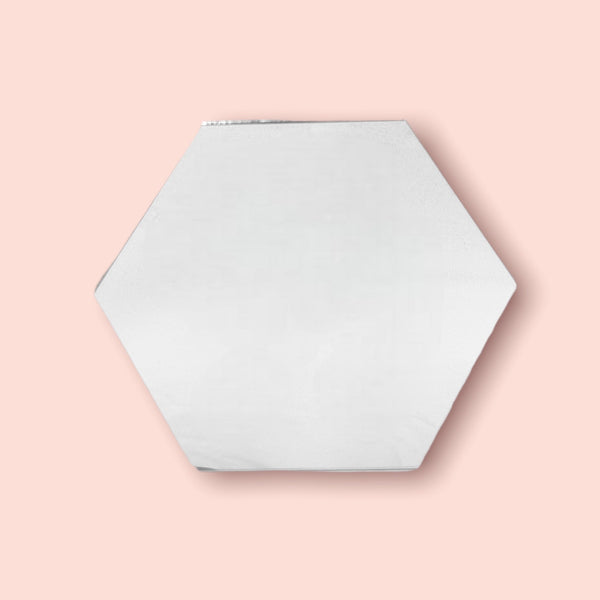 Hexagon Shaped Mirrors with White Backing & Hooks