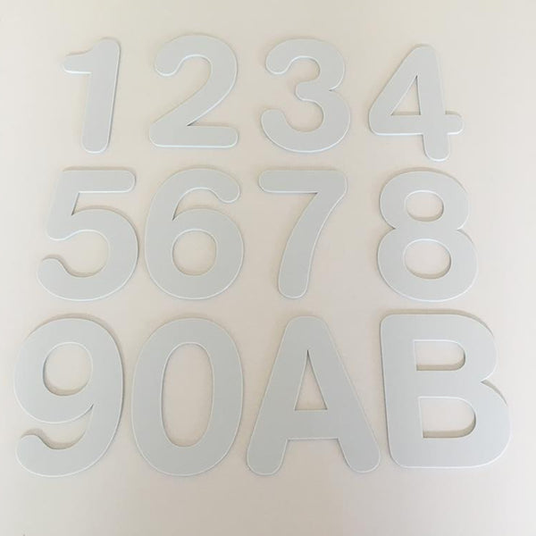 Butterfly House Number Sign - Light Grey & Graphite Matt Finish