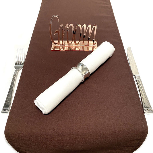 Mocha Brown Soft Cotton Linen Feel Table Runners