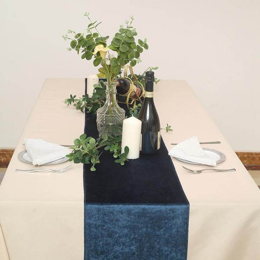 Navy Premium Velvet Satin Table Runner