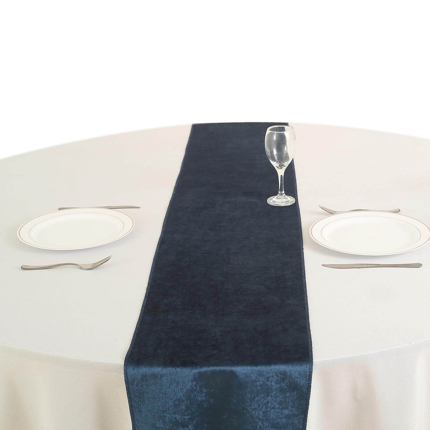Navy Premium Velvet Satin Table Runner