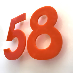 Orange, Floating Finish, House Numbers - Century Gothic