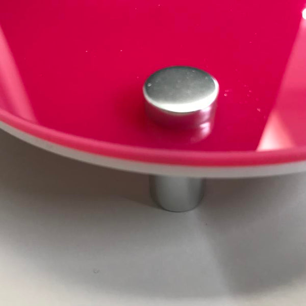 Round Toilet Sign - Pink & White Gloss Finish