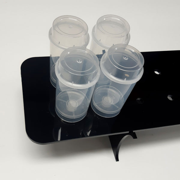 Acrylic Push Pop Serving Tray & Stand - Black, White or Clear