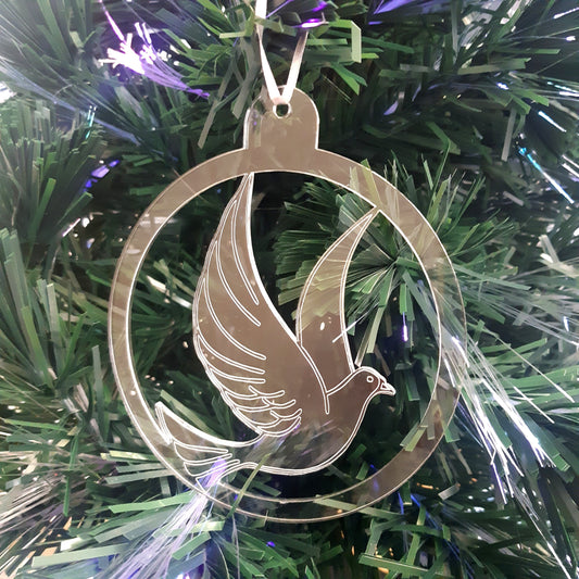 Round Dove Christmas Tree Decorations