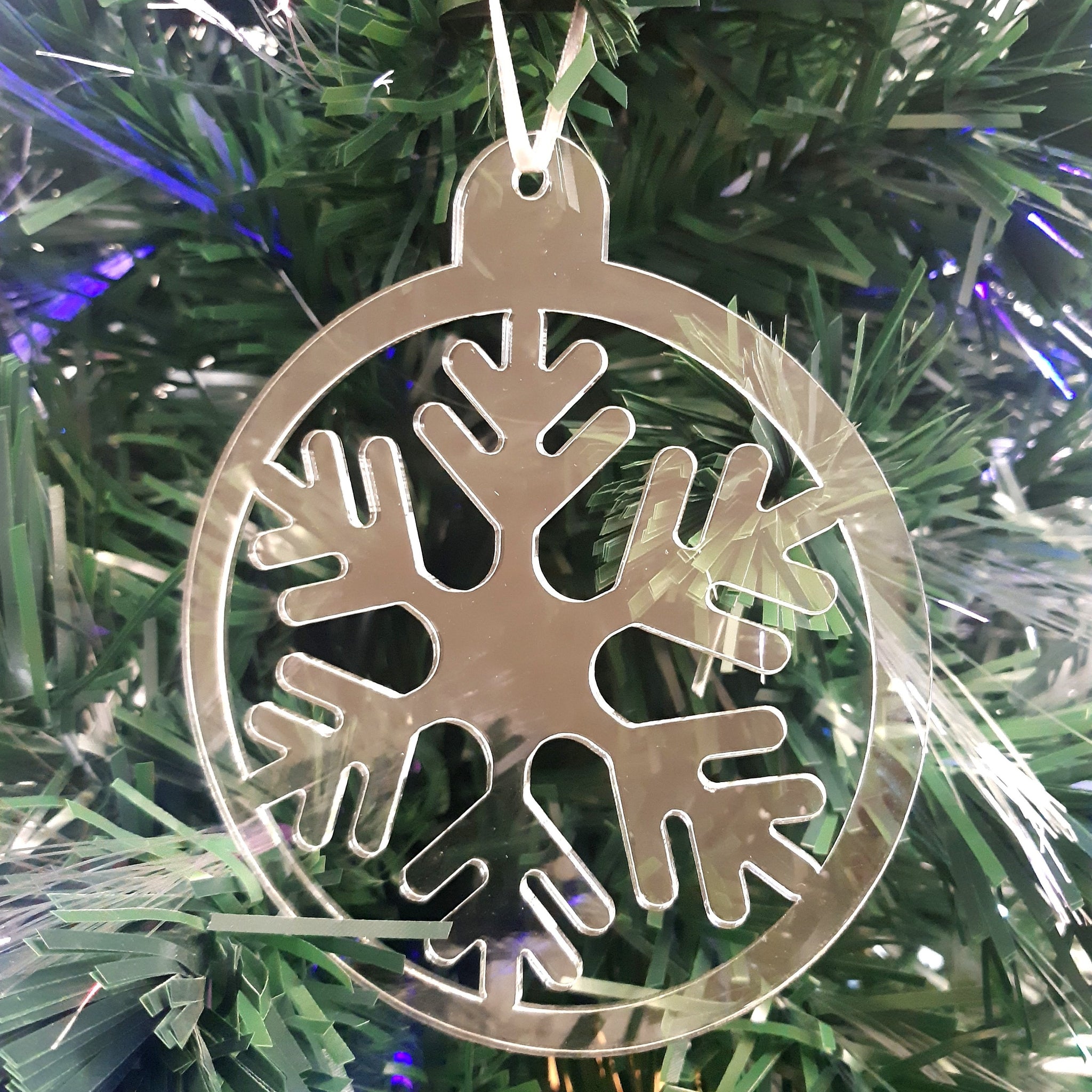 Round Snowflake Christmas Tree Decorations
