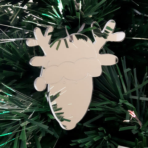 Rudolph Christmas Tree Decorations Mirrored