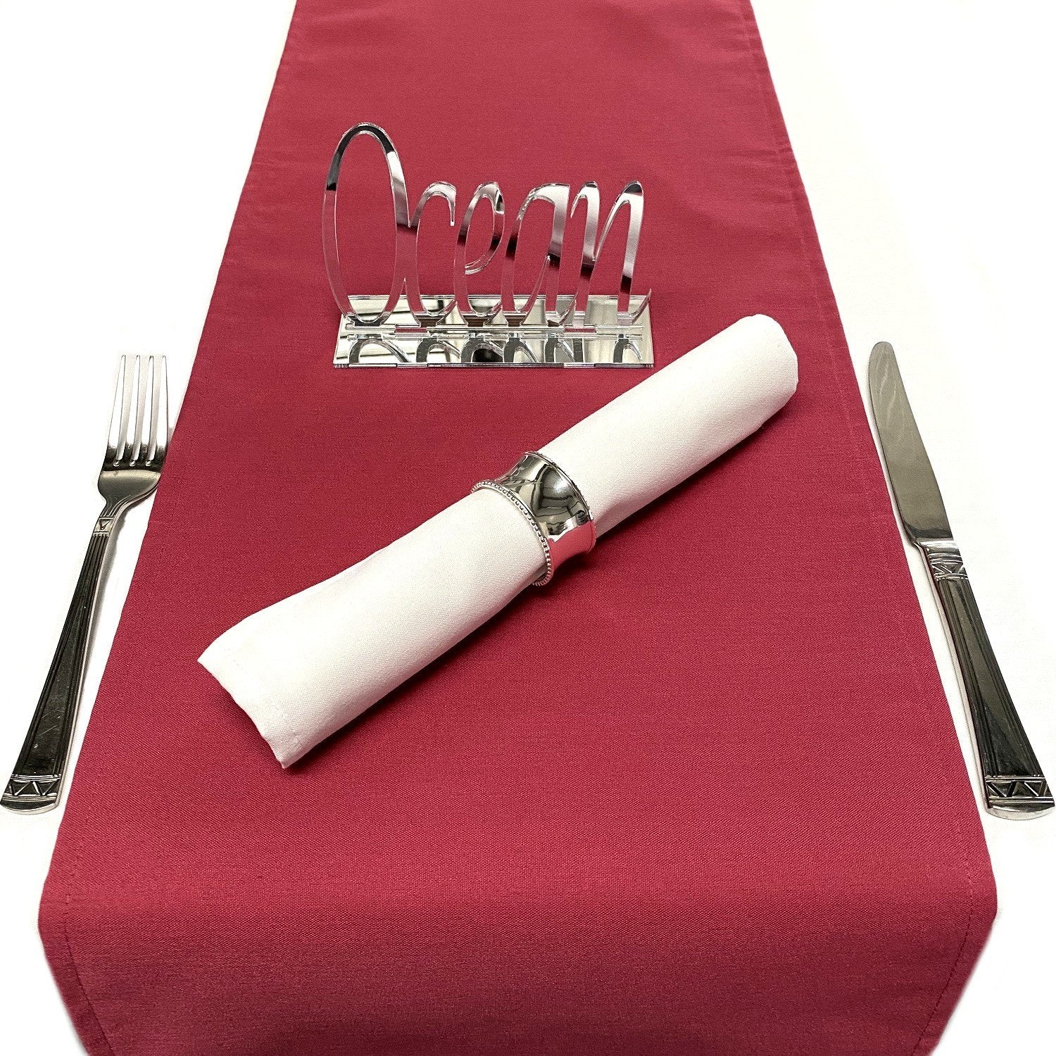 Raspberry Soft Cotton Linen Feel Table Runners – Servewell