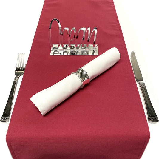 Raspberry Soft Cotton Linen Feel Table Runners