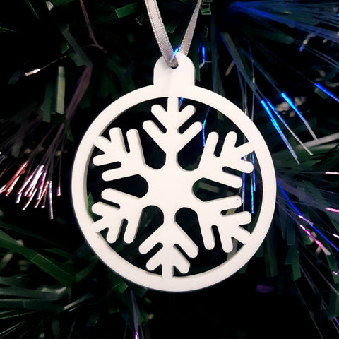 Round Snowflake Christmas Tree Decorations Matt Pastel Colours
