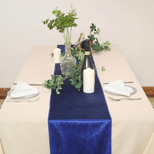 Royal Blue Velvet Satin Table Runner